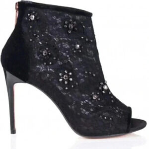 Ted Baker Rowene boots black floral tuxedo booties